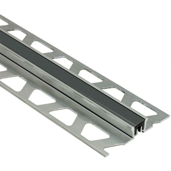 DILEX-KSN Surface Movement Joint Profile with 7/16" Black Insert - Aluminum 17/32" (14 mm) x 8' 2-1/2"
