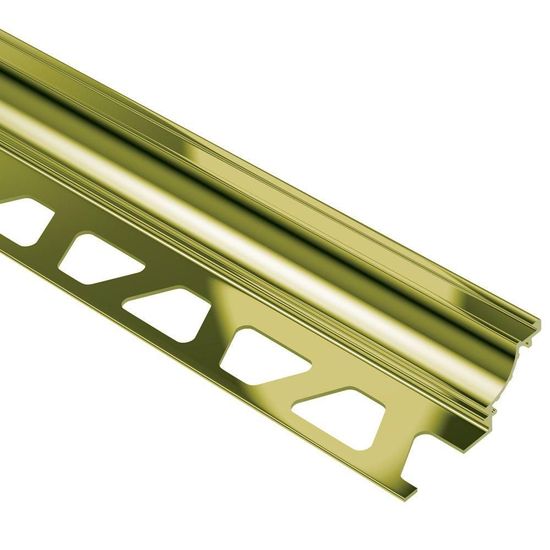 DILEX-AHK Cove-Shaped Profile with 3/8" (10 mm) Radius - Aluminum Anodized Polished Brass 3/8" x 8' 2-1/2"
