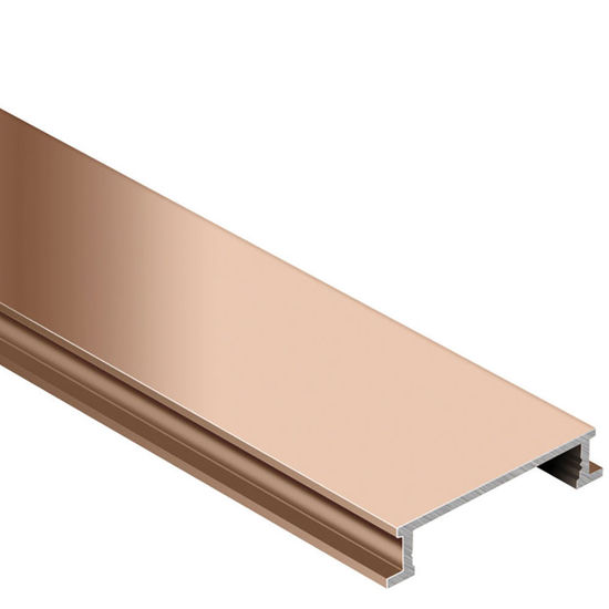 DESIGNLINE Decorative Border Profile - Aluminum Anodized Polisehd Copper 1/4" (6 mm) x 8' 2-1/2"