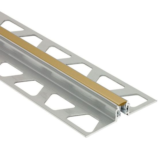 DILEX-AKWS Surface Joint Profile with Movement Joint PVC Insert 1/4" - Aluminum Light Beige 1/2" (12.5 mm) x 8' 2-1/2"
