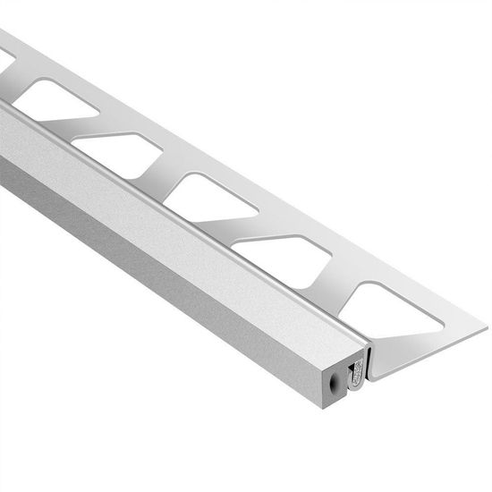 DILEX-KSA Profilé pour joint de périmètre muni de ruban autoadhésif gris classique - acier inoxydable (V2) 13/16" (21 mm) x 8' 2-1/2"