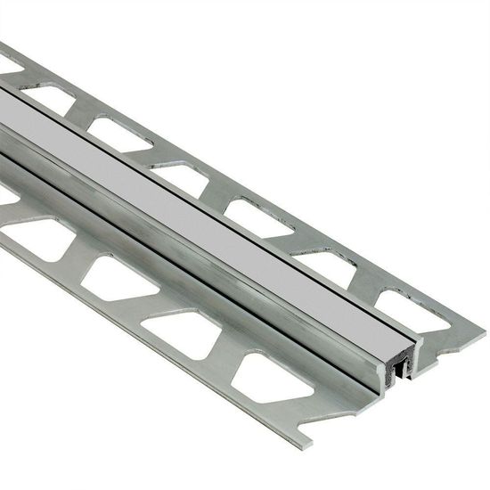 DILEX-KSN Surface Movement Joint Profile with 7/16" Classic Grey Insert - Aluminum 17/32" (14 mm) x 8' 2-1/2"