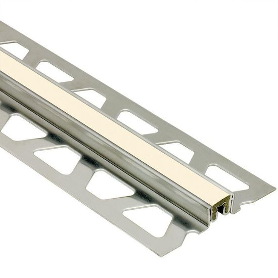 DILEX-KSN Surface Movement Joint Profile with 7/16" Sand Pebble Insert - Stainless Steel (V2) 13/16" (21 mm) x 8' 2-1/2"