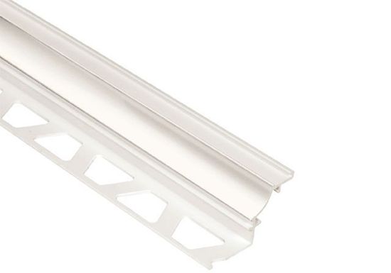DILEX-PHK Profilé à gorge avec un radius de 3/8" - plastique PVC blanc 5/16" (8 mm) x 8' 2-1/2"