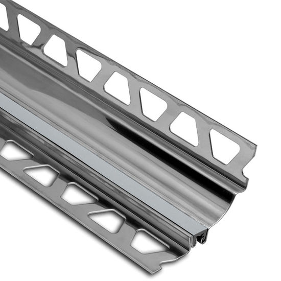 DILEX-HKS Cove-Shaped Profile with 23/32" Radius - Stainless Steel (V2) Classic Grey 3/8" x 7/16" x 8' 2-1/2"