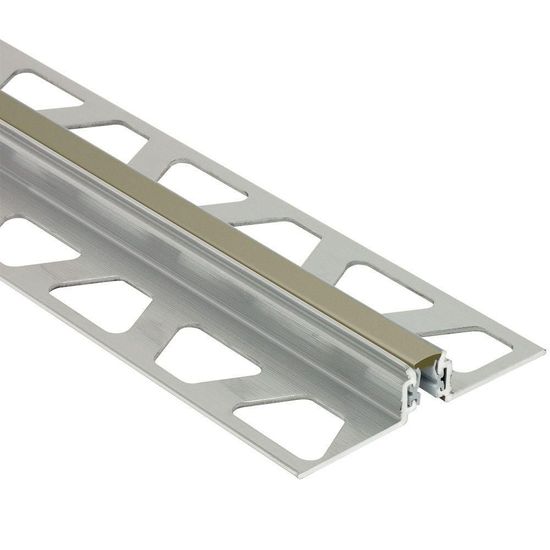 DILEX-AKWS Profilé de joint de surface avec zone de mouvement de PVC 1/4" - aluminium gris 5/8" (16 mm) x 8' 2-1/2"