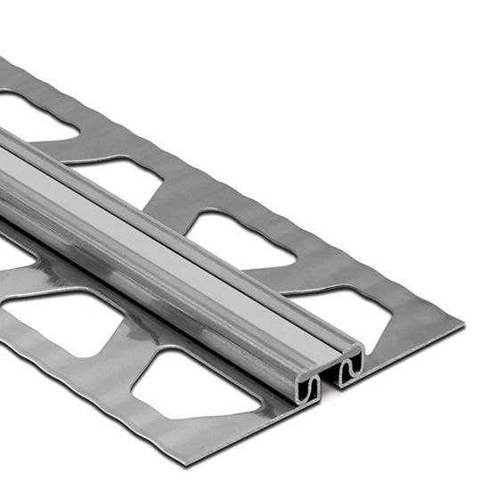DILEX-EKSB Surface Movement Joint Profile for Thinner Floor Coverings - Stainless Steel (V2) with 1/4" (6 mm) Joint Classic Grey 1/4" x 8' 2-1/2"