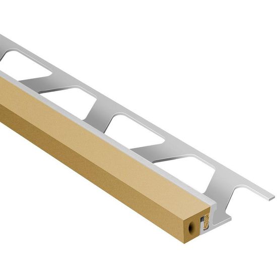 DILEX-KSA Perimeter Joint Profile with 3/8" Self-Adhesive Strip Light Beige - Aluminum 1/2" (12.5 mm) x 8' 2-1/2"