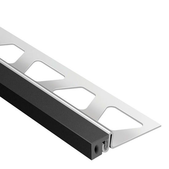 DILEX-KSA Profilé pour joint de périmètre muni de ruban autoadhésif noir - acier inoxydable (V2) 1" (25 mm) x 8' 2-1/2"