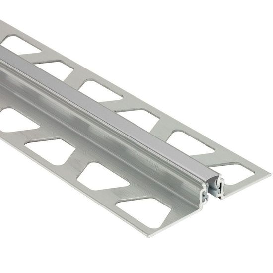 DILEX-AKWS Profilé de joint de surface avec zone de mouvement de PVC 1/4" - aluminium gris classique 17/32" (14 mm) x 8' 2-1/2"
