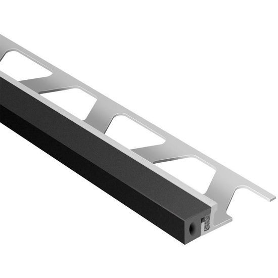 DILEX-KSA Perimeter Joint Profile with 3/8" (10 mm) Self-Adhesive Strip Black - Aluminum 3/8" x 8' 2-1/2"