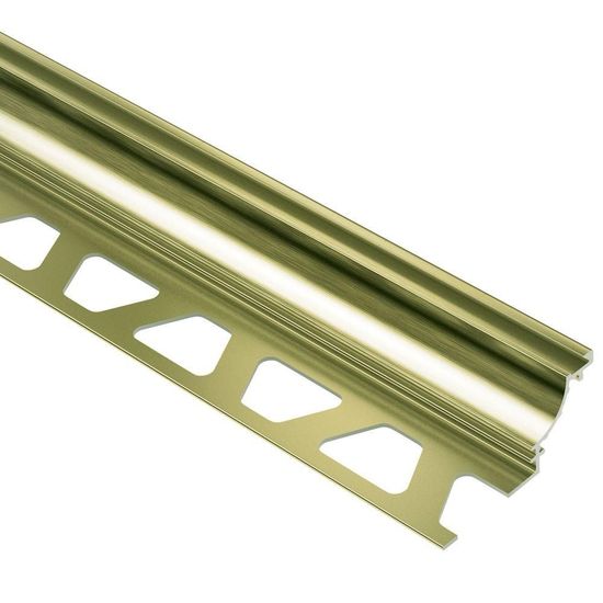 DILEX-AHK Cove-Shaped Profile with 3/8" (10 mm) Radius - Aluminum Anodized Brushed Brass 3/8" x 8' 2-1/2"