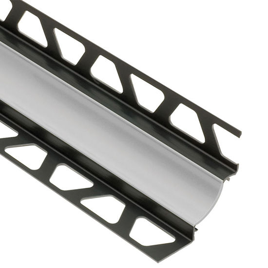 DILEX-HKW Profilé à gorge avec un radius de 11/16" - plastique PVC gris classique 11/32" (9 mm) x 11/32" x 8' 2-1/2"