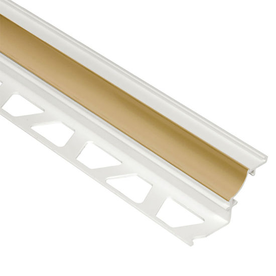 DILEX-PHK Profilé à gorge avec un radius de 3/8" (10 mm) - plastique PVC beige clair 3/8" x 8' 2-1/2"