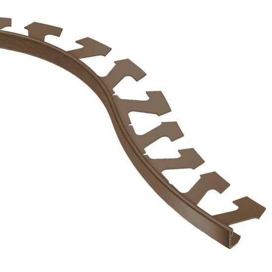 SCHIENE Profilé radius de bordure de mur/plancher - aluminium anodisé bronze antique brossé 5/16" (8 mm) x 8' 2-1/2"