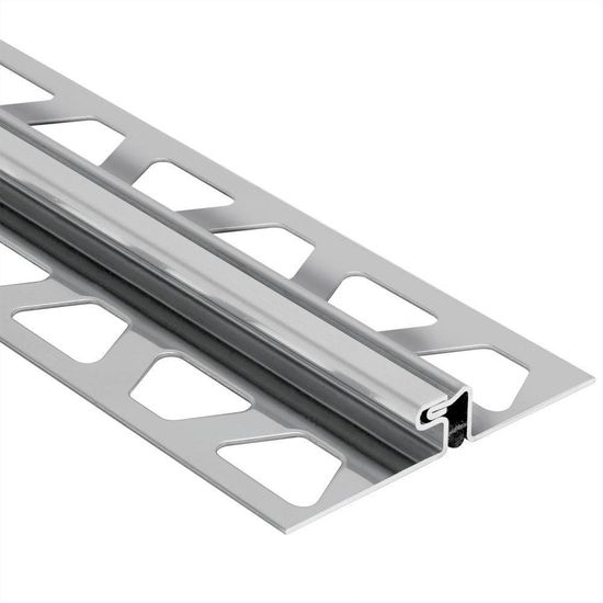 DILEX-EDP Surface Joint Profile with Tongue-and-Groove Movement Zone - Stainless Steel (V2) 17/32" (14 mm) x 8' 2-1/2"