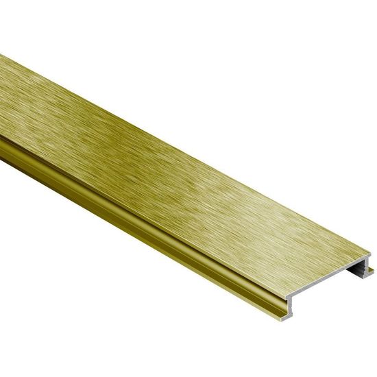 DESIGNLINE Decorative Border Profile - Aluminum Anodized Brushed Brass 1/4" (6 mm) x 8' 2-1/2"