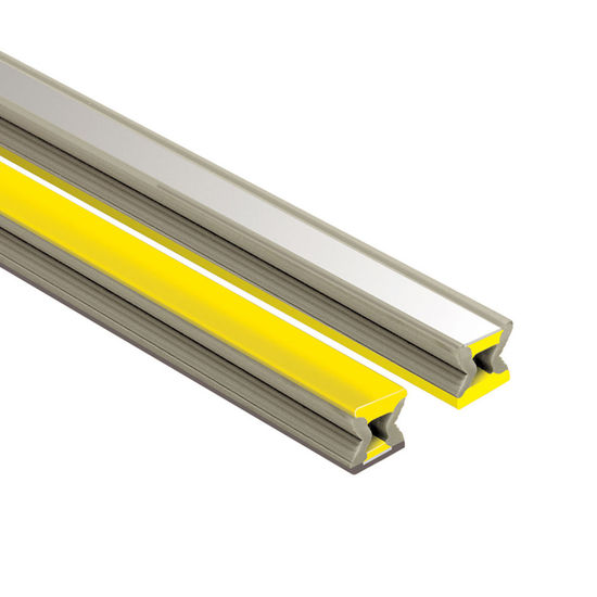 DILEX-EZ Profilé décoratif pour joint de mouvement - plastique PVC chrome/jaune 9/32" x 11/32" (9 mm) x 8' 2-1/2"