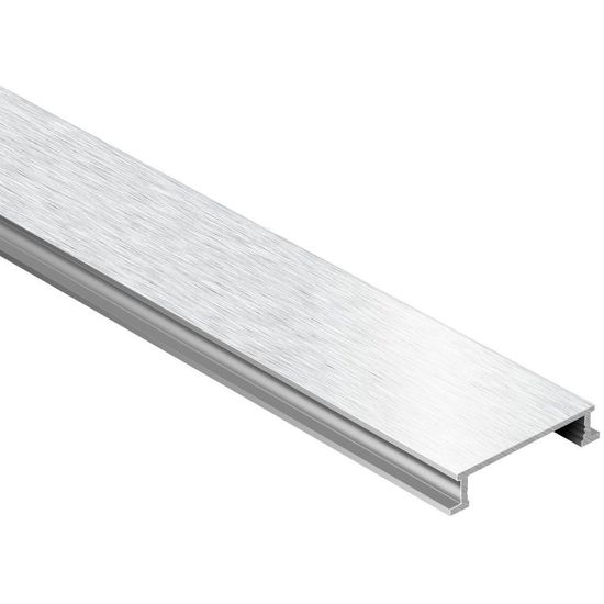 DESIGNLINE Decorative Border Profile - Aluminum Anodized Brushed Chrome 1/4" (6 mm) x 8' 2-1/2"