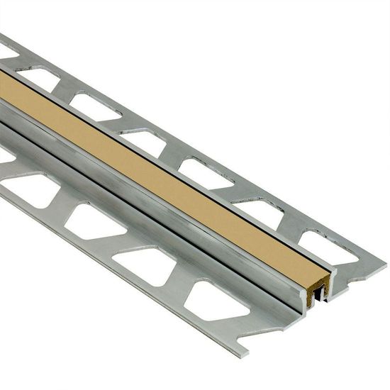 DILEX-KSN Surface Movement Joint Profile with 7/16" Light Beige Insert - Aluminum 1/2" (12.5 mm) x 8' 2-1/2"