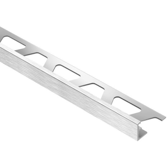 JOLLY Floor/Wall Tile Edging Trim Anodized Aluminum Brushed Chrome 1/2" (12.5 mm) x 8' 2-1/2"
