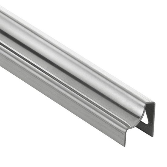 DILEX-HKU Cove-Shaped Profile with Inverted Anchoring Leg and 3/8" (10 mm) Radius - Brushed Stainless Steel (V2) 8' 2-1/2"