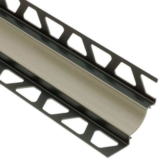 DILEX-HKW Profilé à gorge avec un radius de 11/16" - plastique PVC gris 9/32" (7 mm) x 9/32" x 8' 2-1/2"