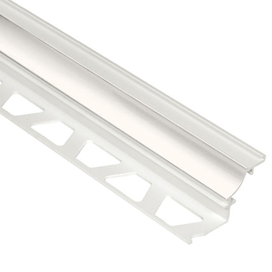 DILEX-PHK Profilé à gorge avec un radius de 3/8" (10 mm) - plastique PVC blanc 3/8" x 8' 2-1/2"