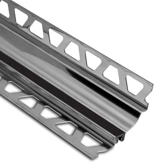 DILEX-HKS Cove-Shaped Profile with 23/32" Radius - Stainless Steel (V2) Black 1/2" x 7/16" x 8' 2-1/2"