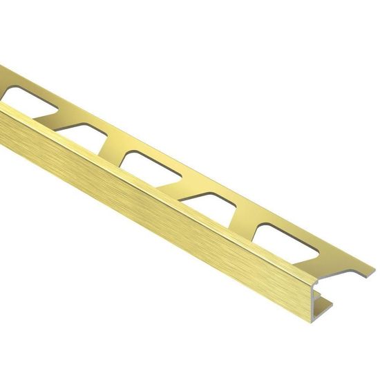 JOLLY Floor/Wall Tile Edging Trim Anodized Aluminum Brushed Brass 3/8" (10 mm) x 8' 2-1/2"