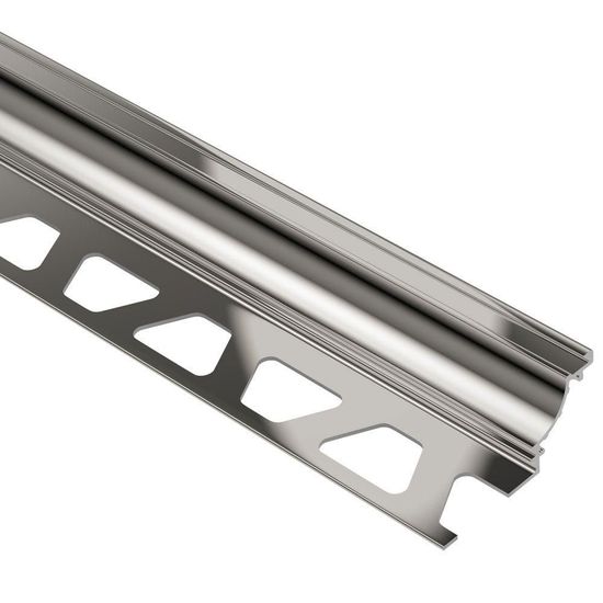 DILEX-AHK Cove-Shaped Profile with 3/8" (10 mm) Radius - Aluminum Anodzied Polished Nickel 3/8" x 8' 2-1/2"