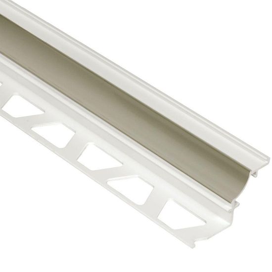 DILEX-PHK Profilé à gorge avec un radius de 3/8" - plastique PVC gris 5/16" (8 mm) x 8' 2-1/2"