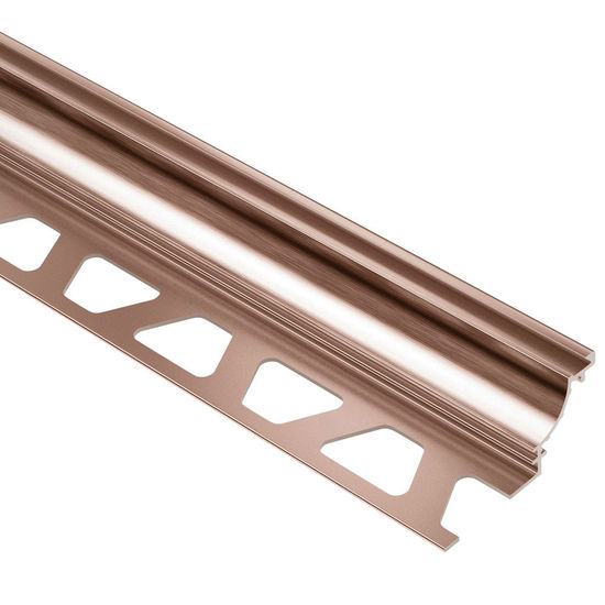 DILEX-AHK Cove-Shaped Profile with 3/8" Radius - Aluminum Anodized Brushed Copper 1/2" (12.5 mm) x 8' 2-1/2"