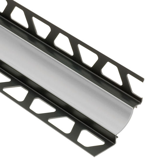 DILEX-HKW Profilé à gorge avec un radius de 11/16" - plastique PVC gris classique 7/16" (11 mm) x 7/16" x 8' 2-1/2"