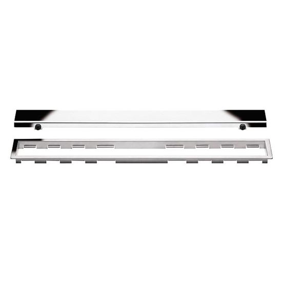 KERDI-LINE Drain linéaire encastré avec design de grille Solid - acier inoxydable (V4) chrome 3/4" x 19-11/16"