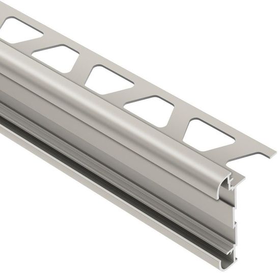 RONDEC-CT Profilé de bordure à comptoir double rail - Aluminum Anodized Matte Nickel 3/8" (10 mm) x 8' 2-1/2"