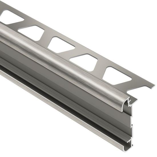 RONDEC-CT Profilé de bordure à comptoir double rail - Aluminum Anodized Brushed Nickel 3/8" (10 mm) x 8' 2-1/2"