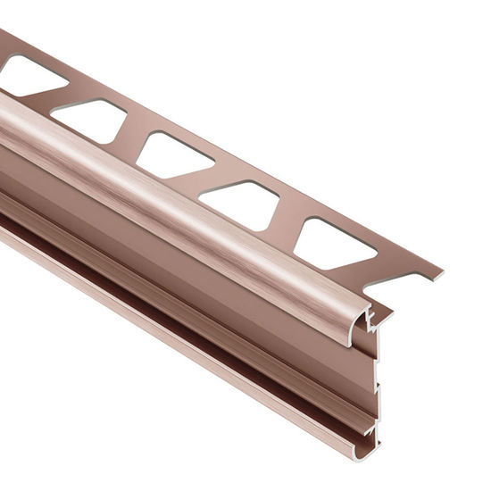 RONDEC-CT Profilé de bordure à comptoir double rail - Aluminum Anodized Brushed Copper 1/2" (12.5 mm) x 8' 2-1/2"