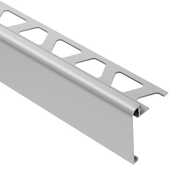RONDEC-STEP Profilé de finition et protection des rebords avec ailette verticale de 2-1/4"  - aluminium anodisé mat 1/2" (12.5 mm) x 8' 2-1/2"