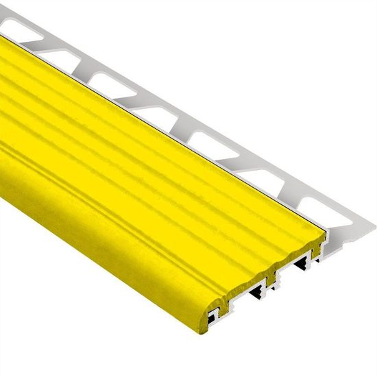 TREP-B Profilé pour nez de marche - aluminium avec un insert jaune 2-1/8" x 5/16" (8 mm) x 8' 2-1/2"