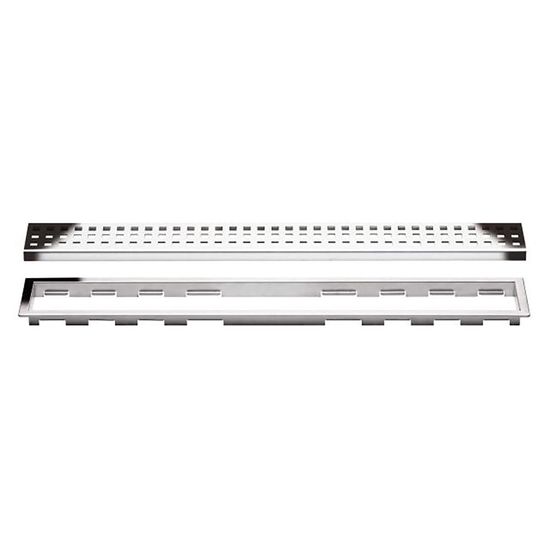 KERDI-LINE Drain linéaire encastré avec design de grille Square - acier inoxydable (V4) chrome 3/4" x 23-5/8"