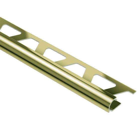 RONDEC Bullnose Trim - Aluminum Anodized Polished Brass 1/2" (12.5 mm) x 8' 2-1/2"