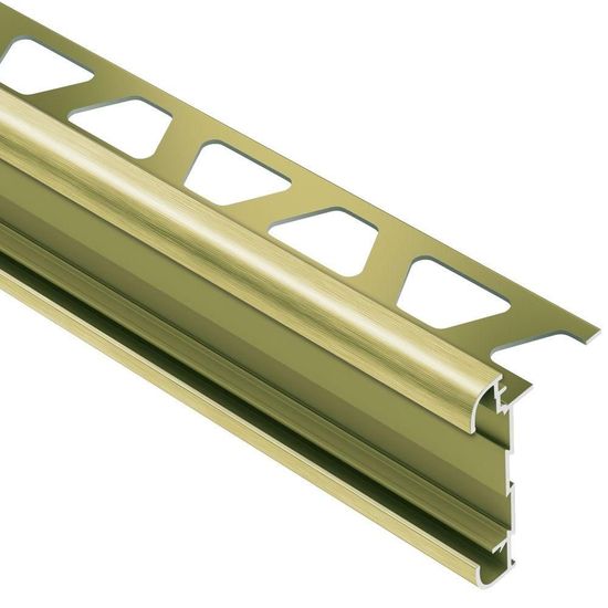 RONDEC-CT Profilé de bordure à comptoir double rail - Aluminum Anodized Brushed Brass 3/8" (10 mm) x 8' 2-1/2"