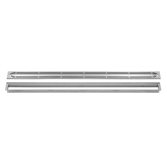 KERDI-LINE Drain linéaire encastré avec design de grille Pure - acier inoxydable (V4) brossé 29/32" x 43-5/16"