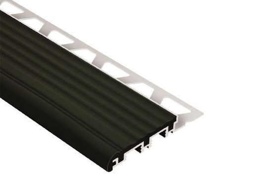 TREP-B Stair-Nosing Profile - Aluminum with Black Tread 2-1/8" x 1" (25 mm) x 4' 11"