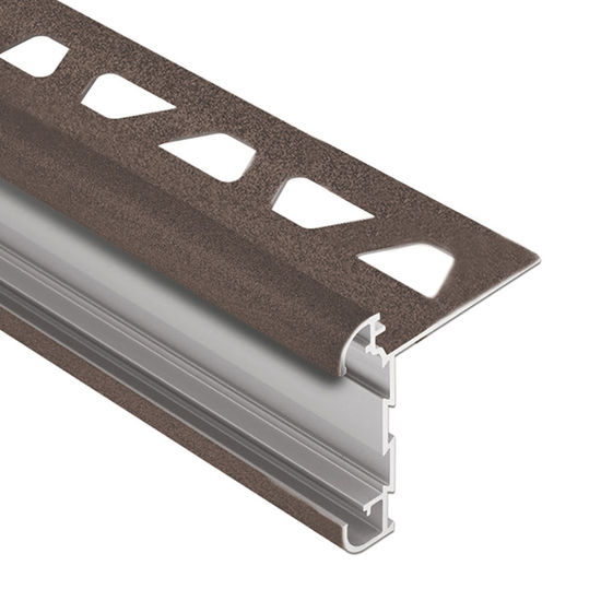RONDEC-CT Profilé de bordure à comptoir double rail - Aluminum Bronze 3/8" (10 mm) x 8' 2-1/2"