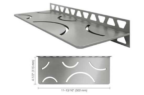 Shelf-W Rectangular Wall Shelf Curve Design - Brushed Stainless Steel (V2) 
