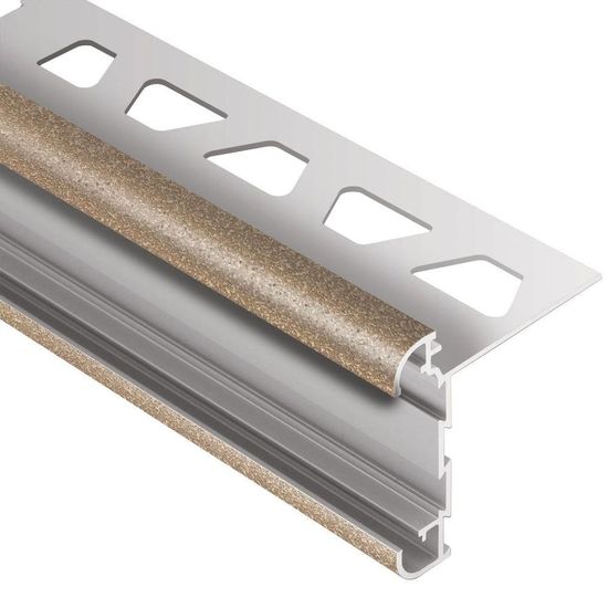 RONDEC-CT Profilé de bordure à comptoir double rail - Aluminum Beige 3/8" (10 mm) x 8' 2-1/2"