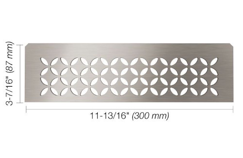 Schluter SHELF-N Rectangular Shelf for Niche Floral Design Brushed  Stainless Steel (V2) (SNS1D5EB) FloorBox
