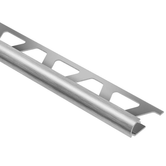 RONDEC Bullnose Trim - Aluminum Anodized Brushed Chrome 1/2" (12.5 mm) x 8' 2-1/2"